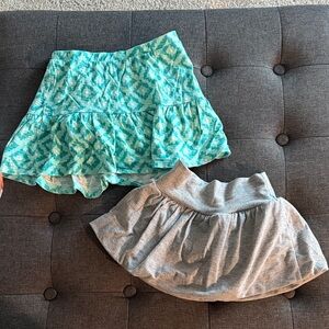 Stylish Kids Skirt Set - Blue Pattern & Gray